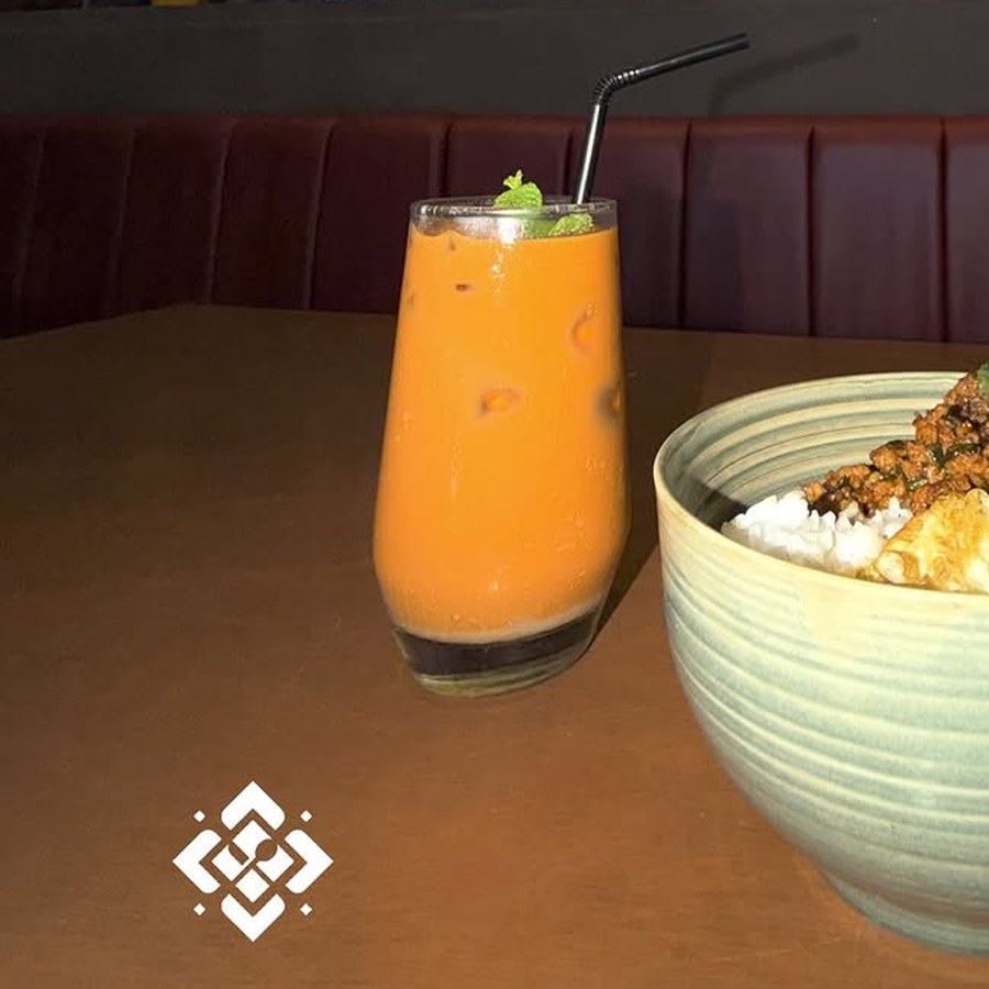 Pad Kra Pao with Thai milk tea